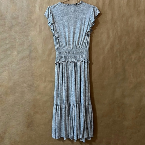 Rebecca Taylor | V-Neck Jersey Midi Dress Ruffle Smocked Tiered Dress Size M - Picture 10 of 16